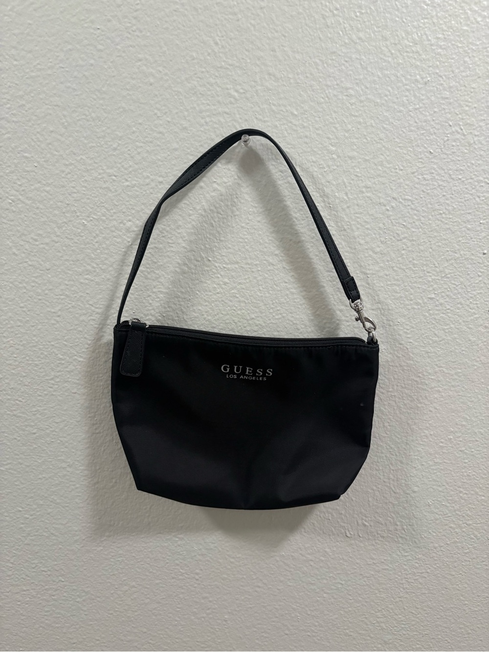 Guess Black Shoulder Pouch with Silver Logo